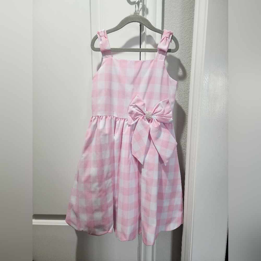 6X Pink Gingham Dress with Bow